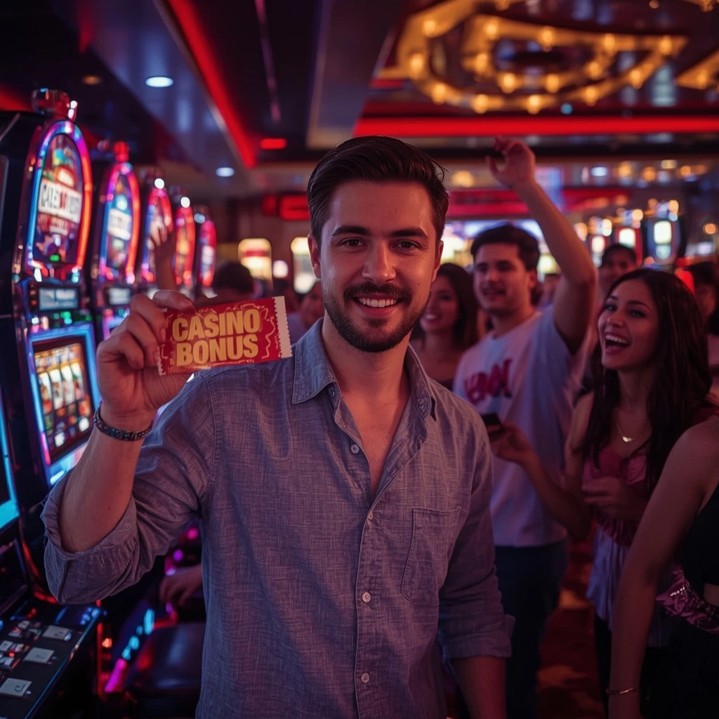 une personne avec un bonus de casino SLOTTICA CASINO
